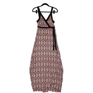 Tommy Hilfiger Sundress Maxi Dress Size M Pink Brown Jersey Long Boho